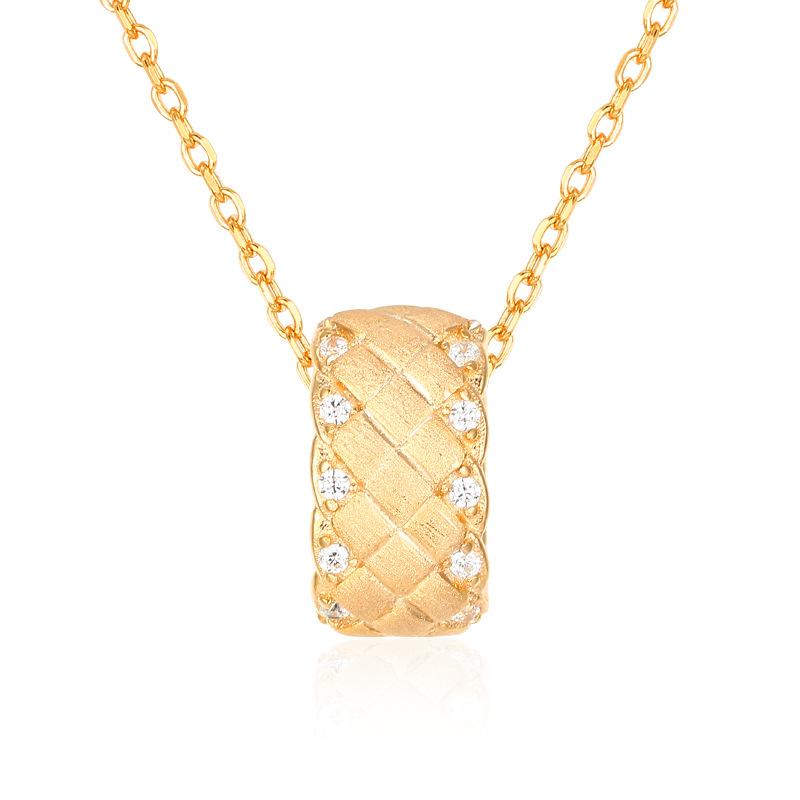 925 Sterling Silver Passepartout Necklace Women's Handmade Brushed Woven Medieval Pendant Collarbone Chain