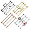 Punk Stainless Steel Titanium Long Rod Women's Cartilage Ear Stud Retro Piercing