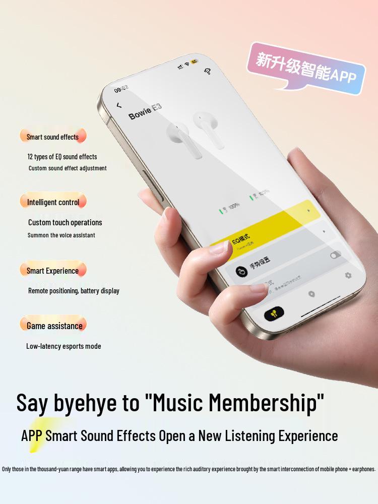 Baseus E3 Wireless Bluetooth Earphones 2025 - Semi-In-Ear, Long Battery Life, Ultra-Compact, Compatible with Apple, Xiaomi, Huawei.