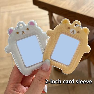 1 Pcs Lazybear Photocard Student Card Case Rilakkuma 2 Inch Photo Card Holder Idol Photo Protector Ornaments