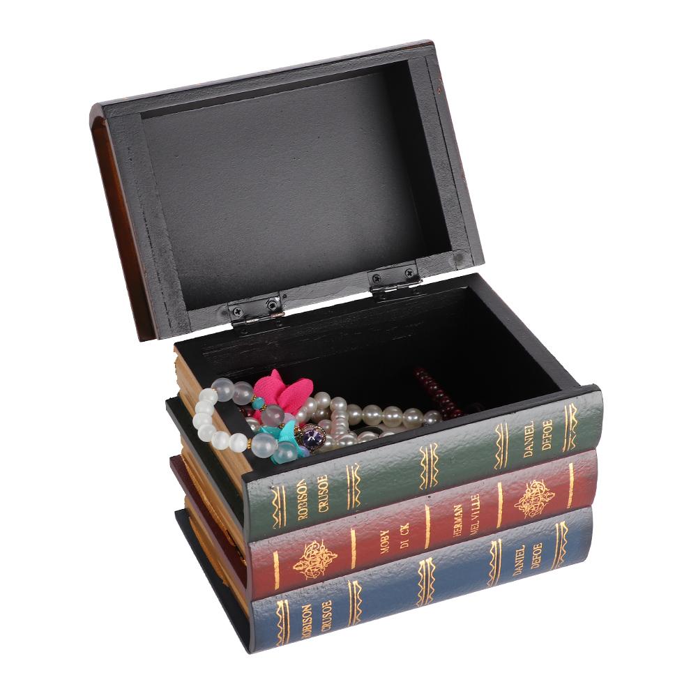 Vintage Simulation Book Shape Storage Box Jewelry Container Holder Decoration(Large Size)