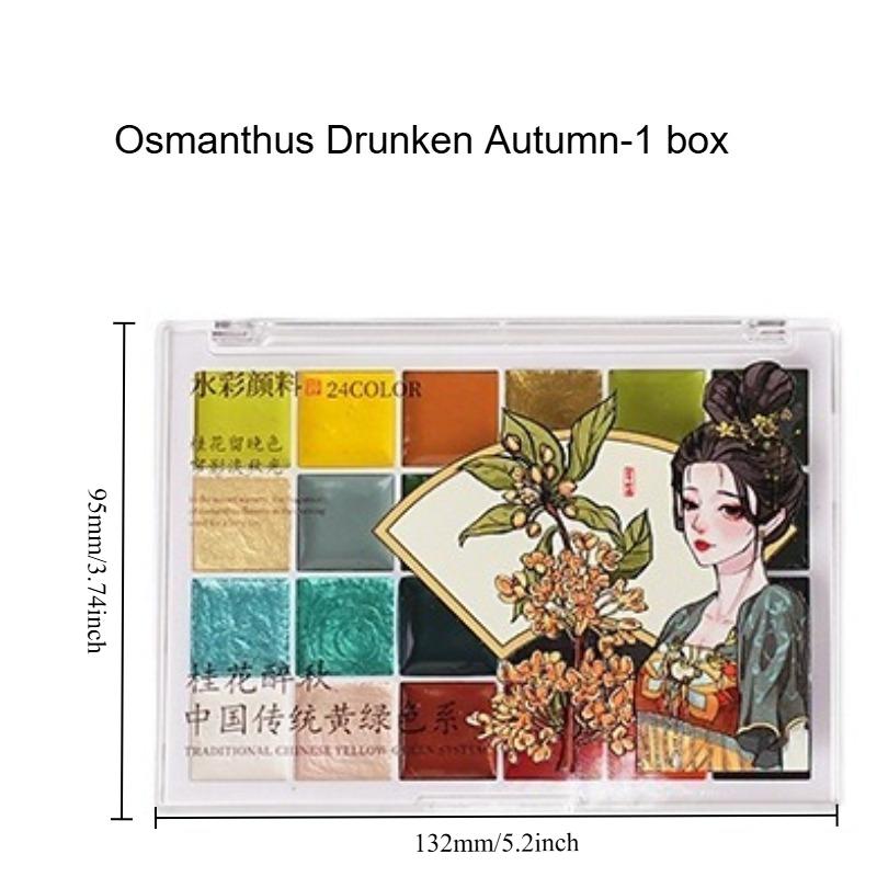 

1 Box Nail Art Watercolor Chinese Style Solid Pigment Beginner s Level 24 Color Pigments Art Supplies