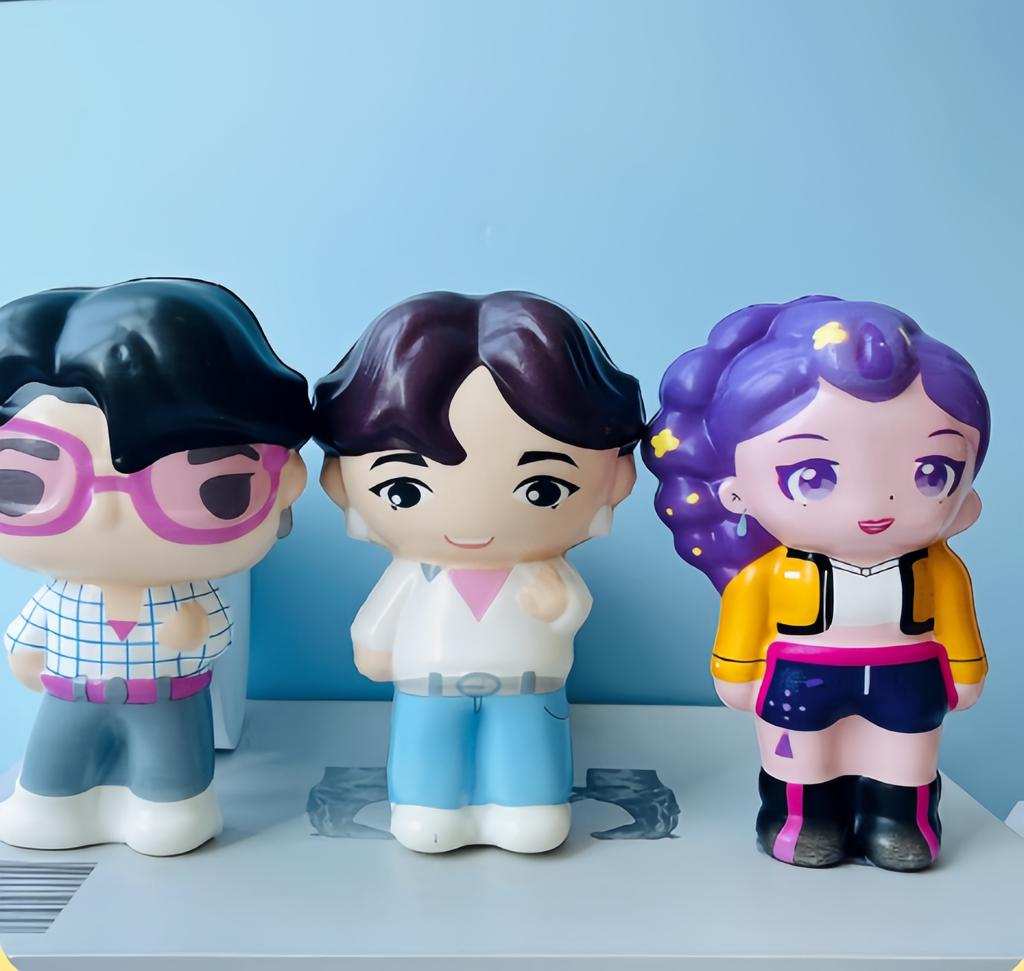 Juguete de Apretar Serie Anime KPOP, Aprieta para Aliviar el Estrés Regalo, Aleatorio 1 ud/Un Set de 6