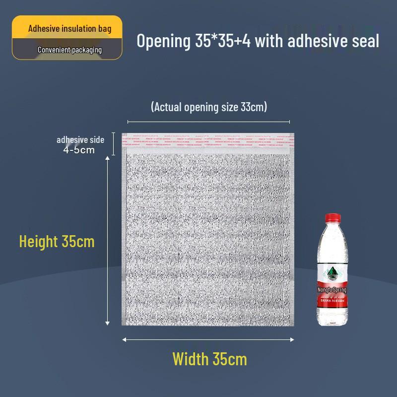 Selbstklebender Verschluss Aluminiumfolie Isolierte Tasche zur Kaltlagerung: Ideal für Kuchen, BBQ, Meeresfrüchte und zum Mitnehmen.