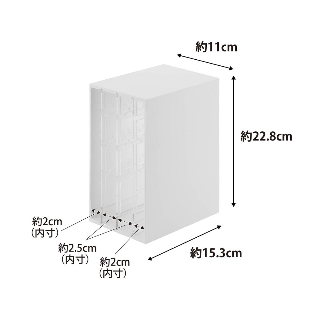 Yamazaki Jitsugyo Schiebeohrring-Zubehörhalter 3 Reihen Weiß B11 x x Tower Große Kapazität Zubehör-Aufbewahrungsschublade 2038 (Yamazaki) & Körper ca.