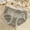 Plus Size Women's Lace Edge Girly Comfort Bag Hip High Elastic Skin Touch Midwaist Antibacterial Crotch Triangle Briefs