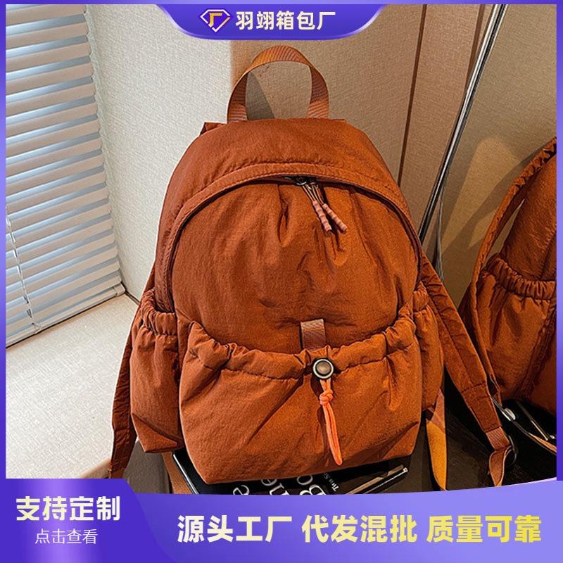Canvas backpack women's large-capacity new leisure student schoolbag high-value lightweight travel backpack