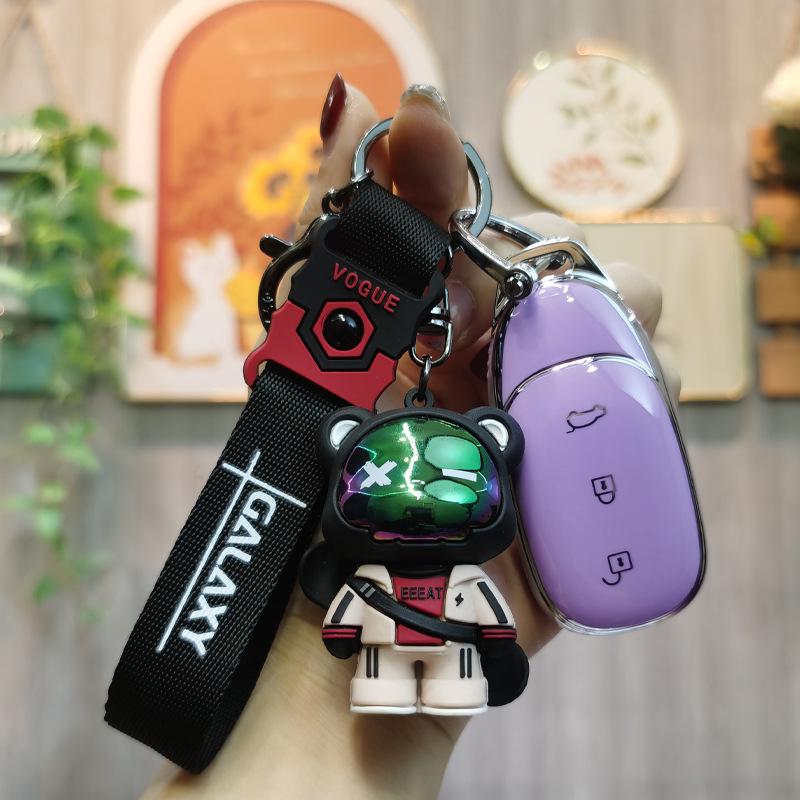 Unisex High-End Key Case: Custom L9 Car Remote Control Protective Shell with Keychain