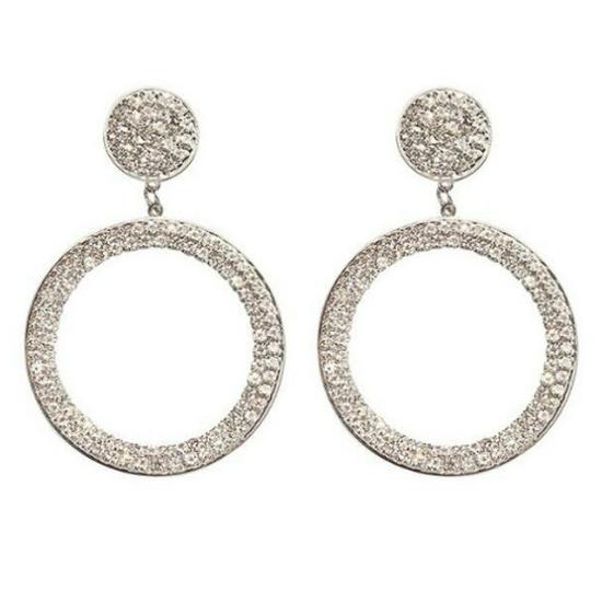Übertriebene Geometrische Runde Diamant-Ohrringe mit S925 Silberstift