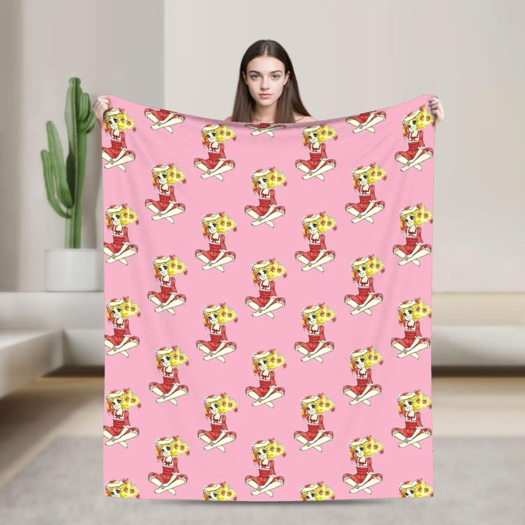 Candy Candy And Terry Anime Blanket  Warm Soft Funny Plush Bedding Throws For Couch Bed Travel Flannel Bedspread Bed Cover