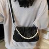 2025 summer new super hot small bag women's fashion versatile niche design one-shoulder crossbody bag pleated cloud bag