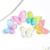 10pcs Acrylic Butterfly Beads Decoration Colorful Transparent Loose Spacer Beads for DIY Making Bracelet Necklace Accessory