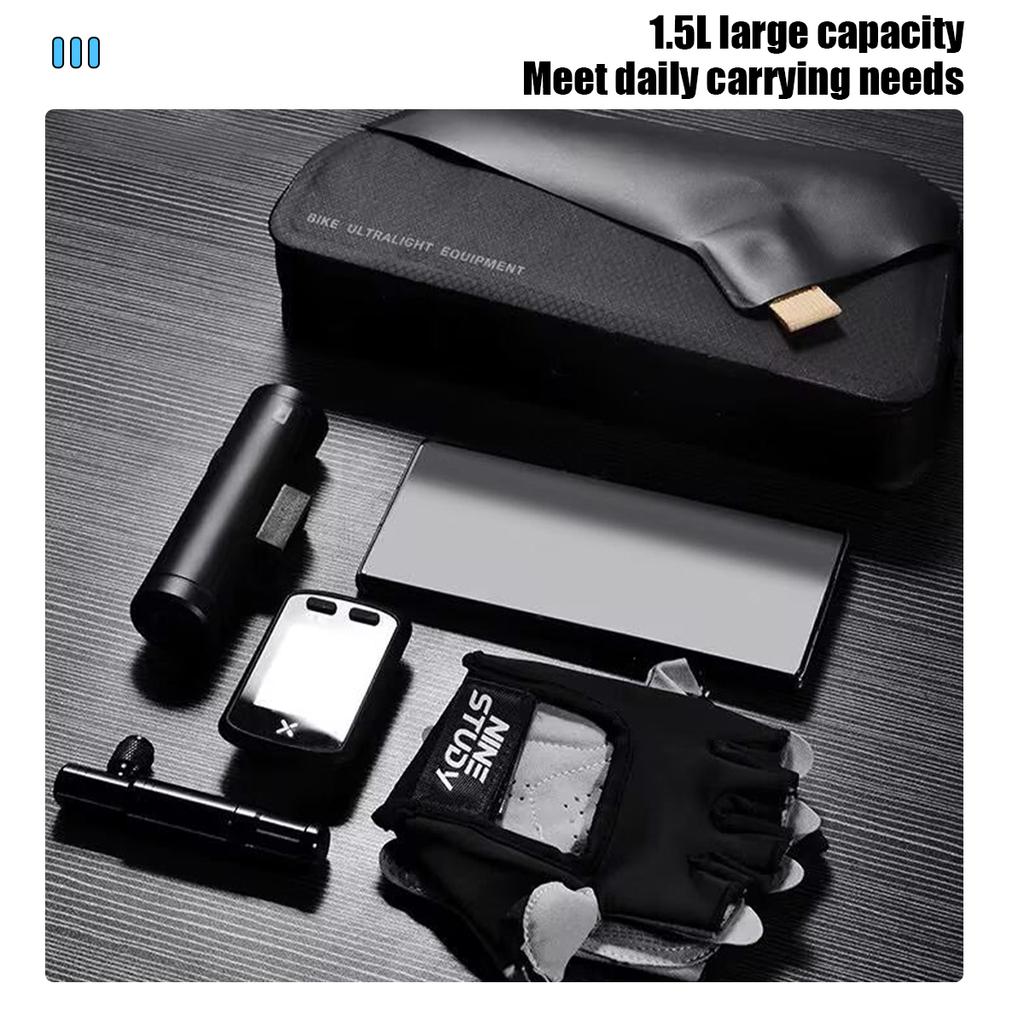 Black Bicycle Bag Waterproof Cycling Top Front Tube Frame Bag Magnetic Closure Locking System For MTB Road Bike