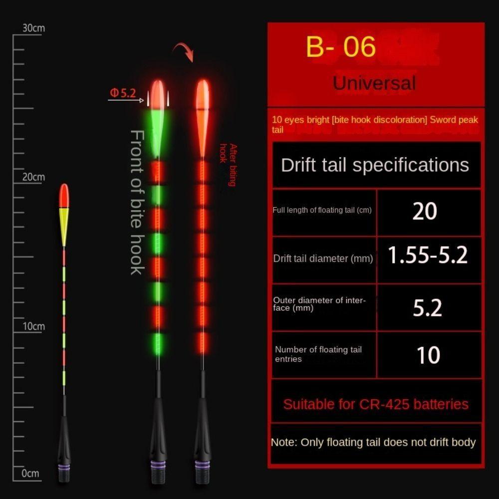 1pc Ultra Sensitive LED Fishing Smart Float Top Luminous Night Fishing Float Top  Night Fishing