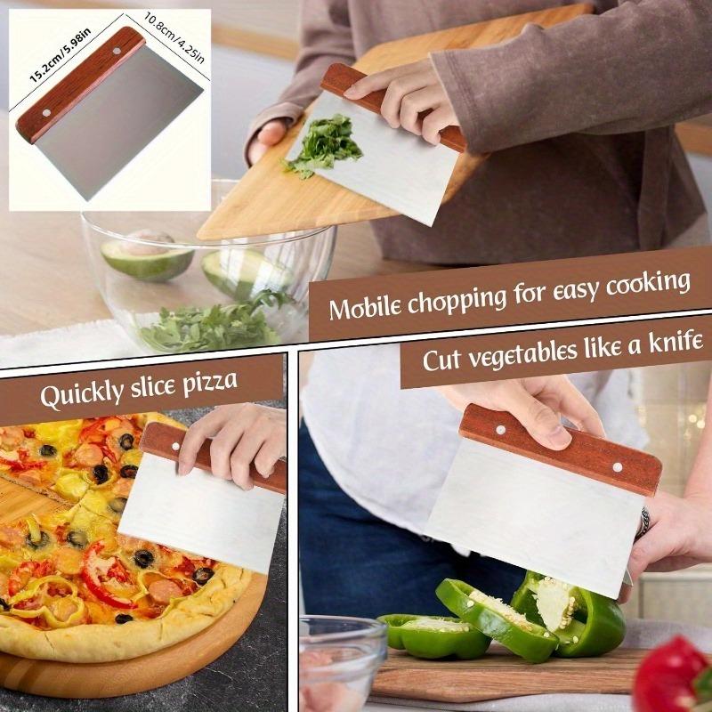 All-in-One Stainless Steel Kitchen Tool - Dough Cutter, Vegetable Chopper & Scraper, 403-Grade Baking & Prep Accessory