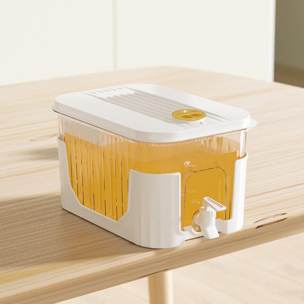 5L Water Pitcher with Faucet & Bracket Cold Water Pitcher Home Plastic Beverage Dispenser for Iced Tea Lemonade Fridge Bar Party