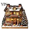 Decorazione Albero di Natale Ornamento Casa Luminosa, Tavolino in Legno a LED per Festa Ornamenti da Appendere Esposizione Villaggio Festivo, Set di Ornamenti Luminosi