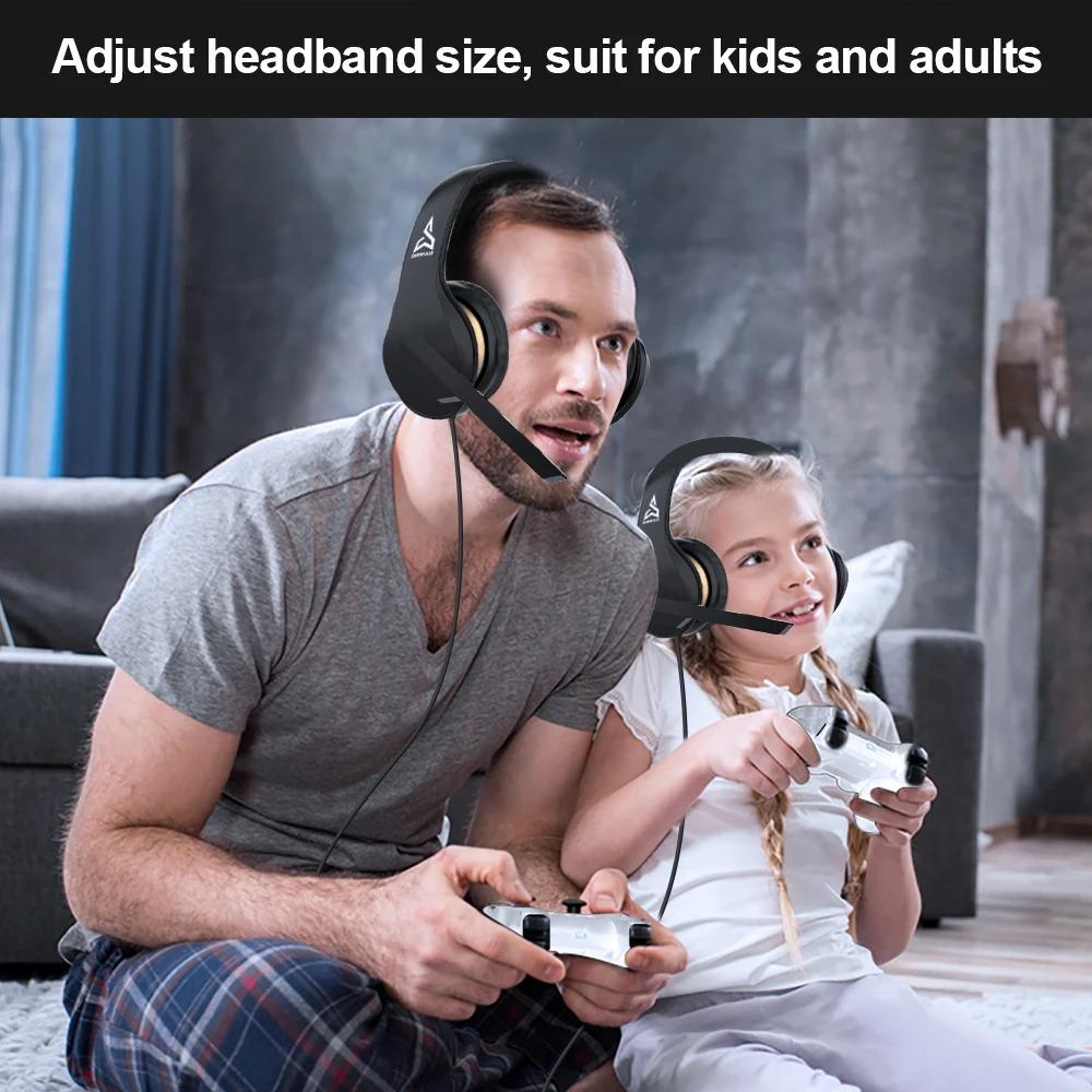 Casque Gaming V6 Stéréo avec Microphone pour Nintendo Switch Casque Gaming Filaire 3,5 mm pour Ps4 PC