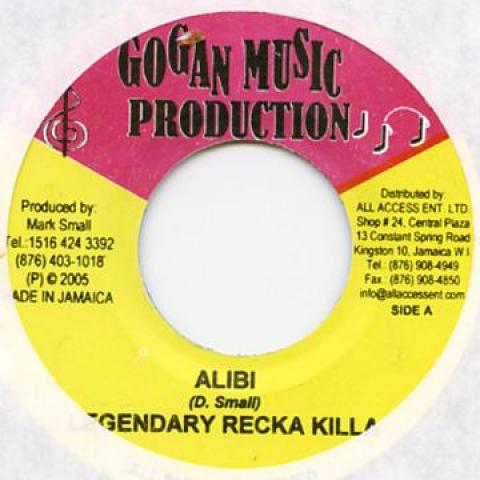 

7inch Record LEGENDARY RECKA KILLA - Alibi Gogan Music 2005 Jamaica Reggae, Ska & Dub