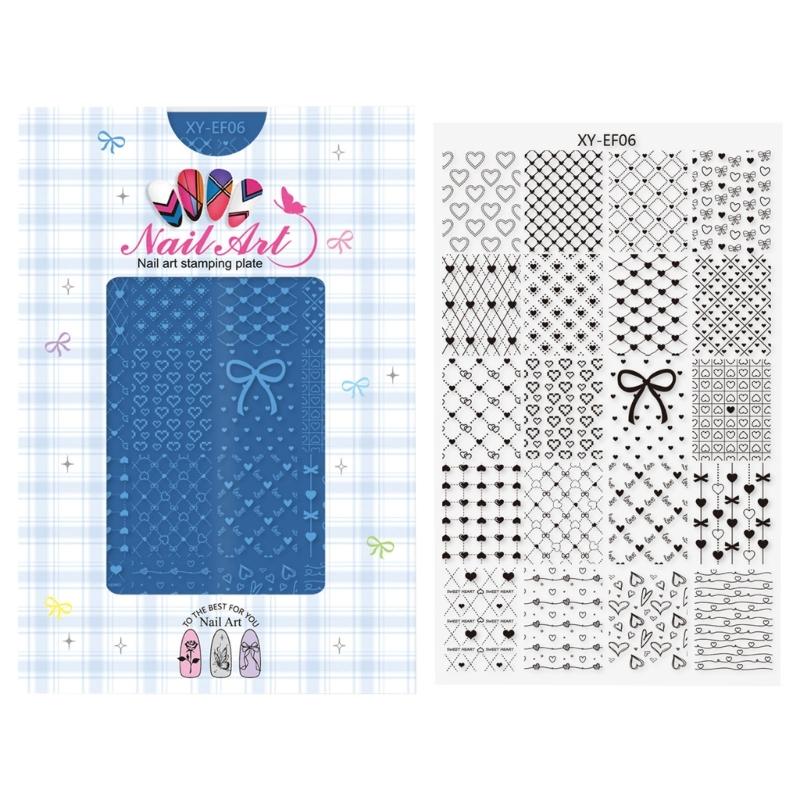 Stainless Steel Nail Art Stamping Plates Flower Line Designs Nail Images Stamp Plates Manicures Templates Nail Art Tool