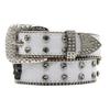 White PU Belt Inlaid With Full Diamond Skull Accessories Punk Fashion Trend Women's Loose Belt Diamond Belt