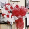 DIY Craft Christmas Decoration Mesh Ribbon Shiny Christmas Flower Wreath Mesh  Christmas Decor