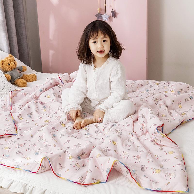 New Waffle Yarn Cotton Children's Summer Quilt Double Layer Yarn Airable Cover