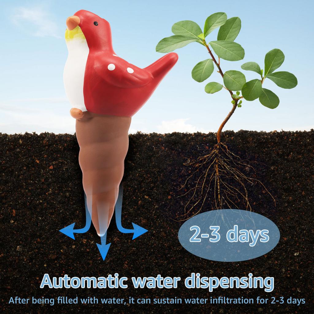 4Pcs Plant Self Watering Globes Bird Shaped Plant Watering Spikes Excellent Drainage Flower Pot Insert Garden Planter Decoration