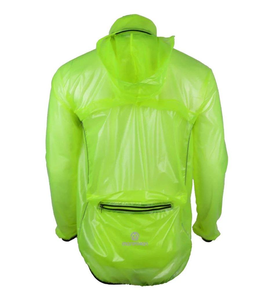 Morethan Cycle Rain Jacket Road Bike Rain Gear Lightweight Waterproof Long Sleeve (Green/M/Men's/Women's) (Quick Dry/Reflective/Pockets) RVP-001