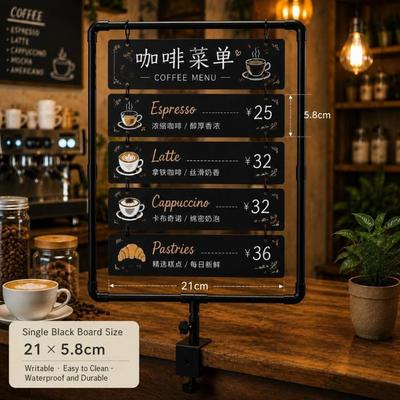 Clamp-on Vertical Chalkboard Erasable Assembleable Blackboard Foldable Double Sided Writable Message Board