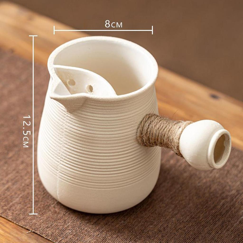 Ceramic Teapot Porcelain Tea Pot with Rope Wrapped Handle Maker for Home Lovers Gift Picnic