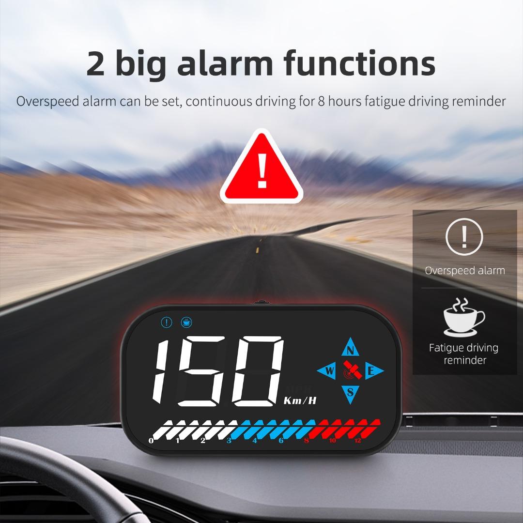 

Pdtoweb Автомобильный HUD Дисплей GM7 GPS Цифровой спидометр Сигнализация превышения скорости