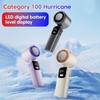 Handheld LED Digital High-speed Fan Portable Folding 100 Gears Stepless Wind Speed Adjustment Electric Fan Type-C Ports Charging