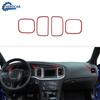 4XRed Carbon Fiber Center Control Air Vent Ring Trim Cover for Dodge Charger 11+