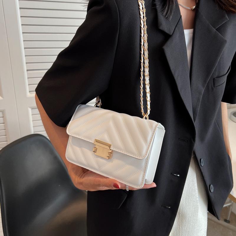 Tasche Damenmode Umhängetasche Internet-Berühmtheit beliebt super heiß Bonbonfarbe Kette kleine quadratische Tasche Nische gestreifte Umhängetasche Trend