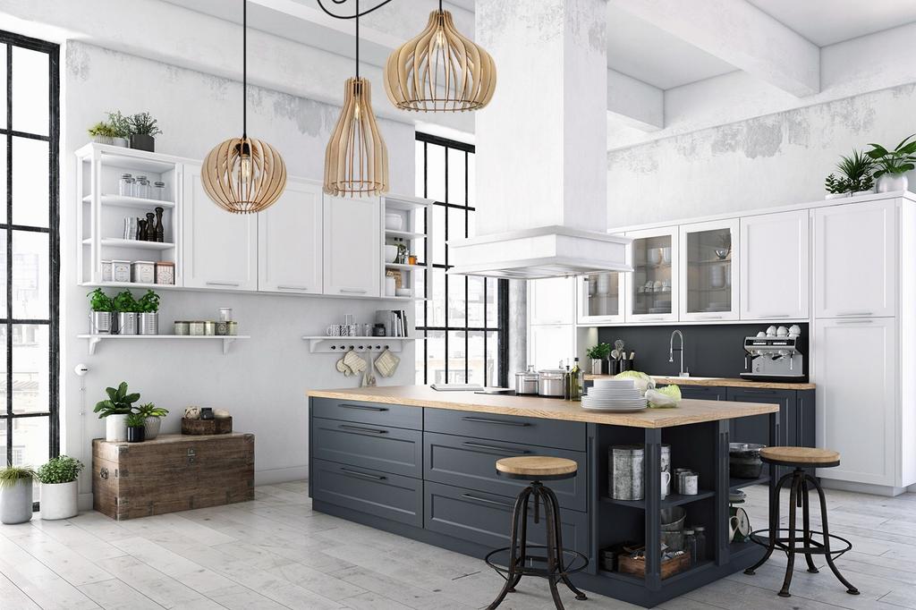 MODERN WOODEN CEILING HANGING LAMP MIX LED