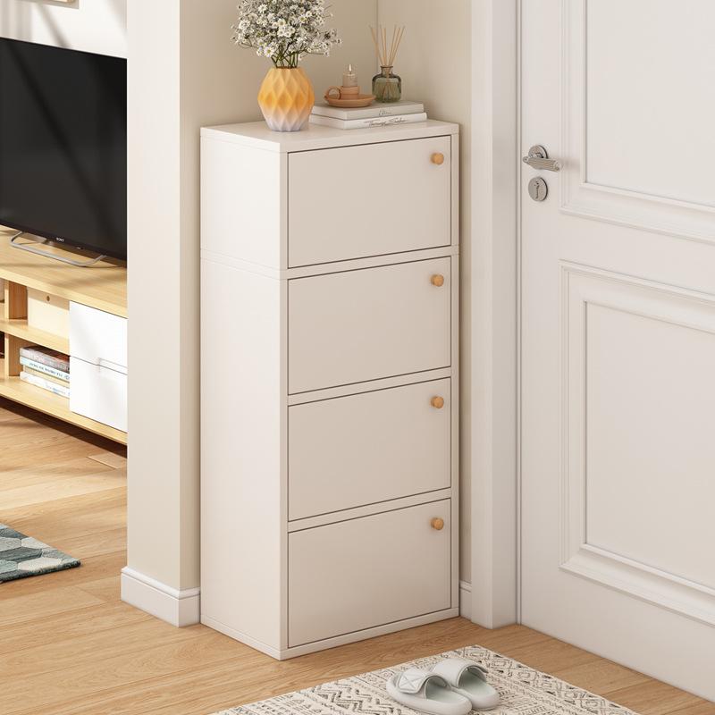 Large Capacity Narrow Home Shoe Rack Simple and Space Saving Entrance Cabinet Small Unit Corner Dust-proof Bucket Cabinet