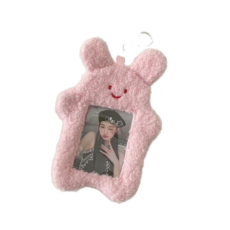 Korean Cartoon Cat Plush Card Holder - Starry Album Display for Student Polaroid Photos