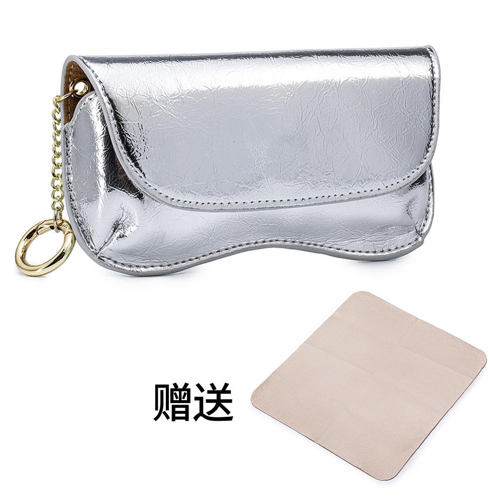 Cowhide Sunglasses Case Portable Soft Leather Travel Sun Glasses Case Hanging Hook Magnetic Closure Eye Glasses Storage Pouch