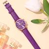 Reloj Mujer Fashion Women Watches Ladies Purple Leather Quartz Wrist Watch for Women Bussiness Casual Watch Relogio Feminino