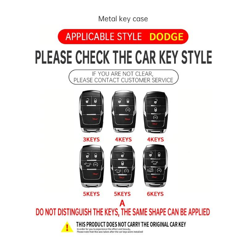 3/4/5/6 Buttons Car Remote Key Case Keychain Shell Fob for Dodge RAM1500 RAM2500 TRX RAM 1500 RAM3500 2019-2026 Metal Key Cover