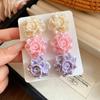 Cream Color Rose Ear Studs Kit Jewelry Accessories Sweet Stud Earrings  Wedding