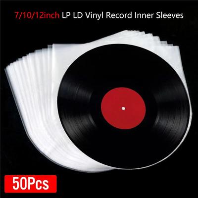 50 buc 7/10/12 inch transparent vinil disc protector LP disc plastic pungă antistatică disc interior mâneci ambalare pungă transparentă capac