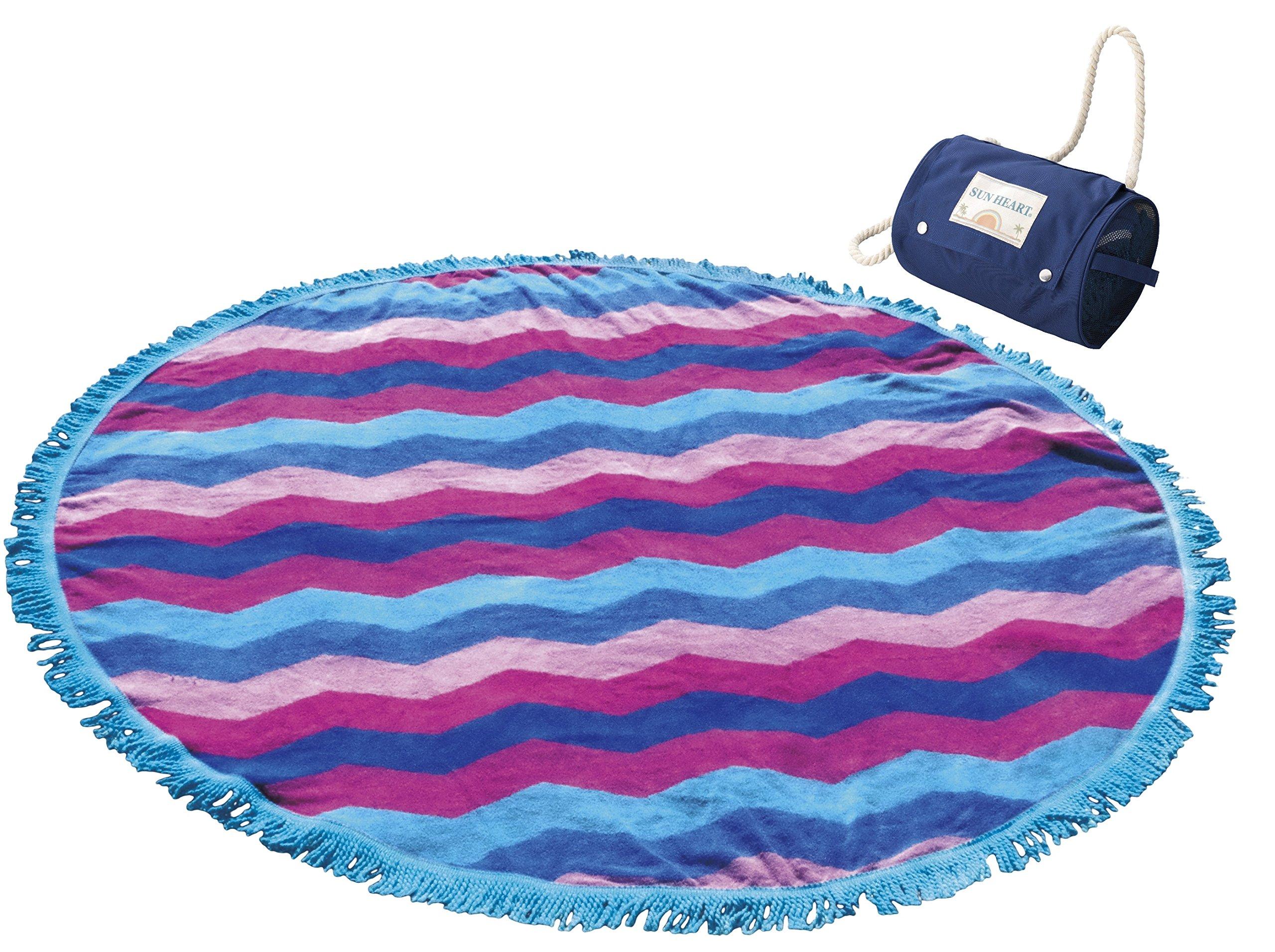 

Marushin Round Beach Towel with 140cm 0135013000 Bag, Twisty, Approx. Diameter, 100% Cotton,