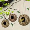 2pcs Pure Handmade Creative Reed Grass Woven Bird Nest Courtyard Garden Decoration Hang a Hummingbird Nest On the Tree