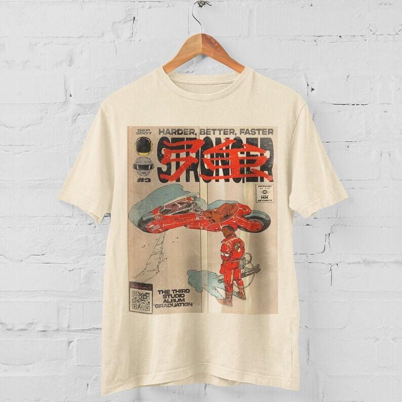 Kanye West Stronger Vintage Hip Hop 90s Retro Graphic Tee Comic T-shirt KH6108 S