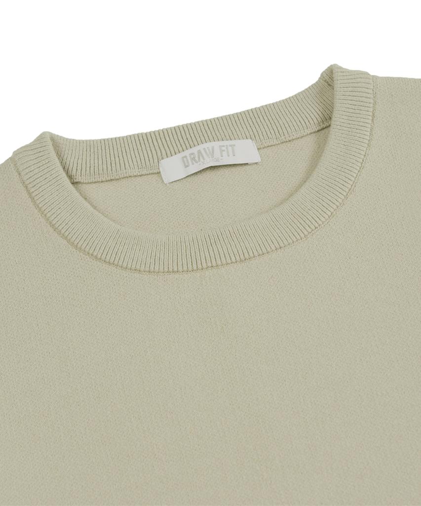 DRAW FIT Soft Essential Round Knit [Sand Beige]