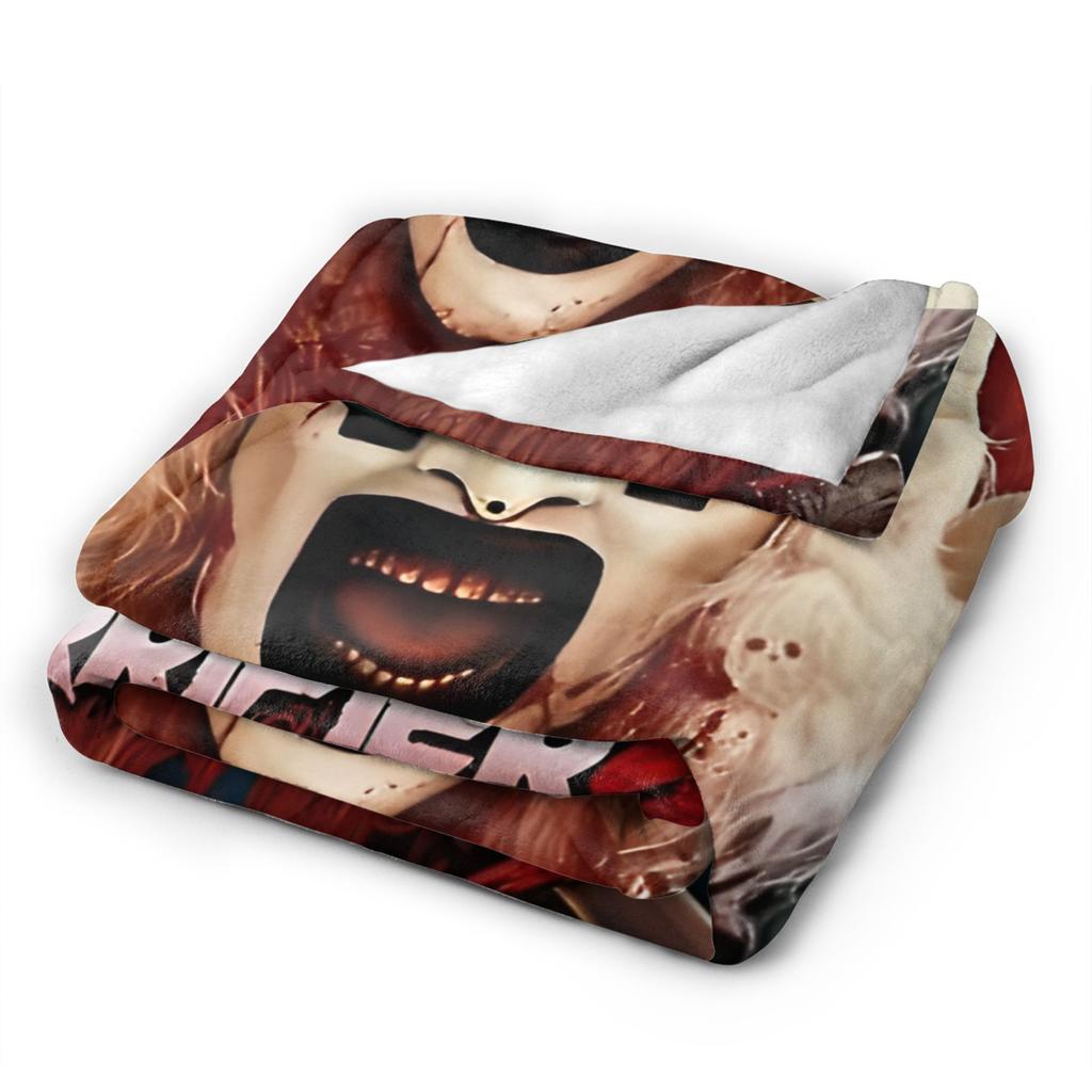 Terrifier 3 Christmas Santa Blanket The Clown Plush Vintage Warm Throw Blankets for Coverlet Spring/Autumn