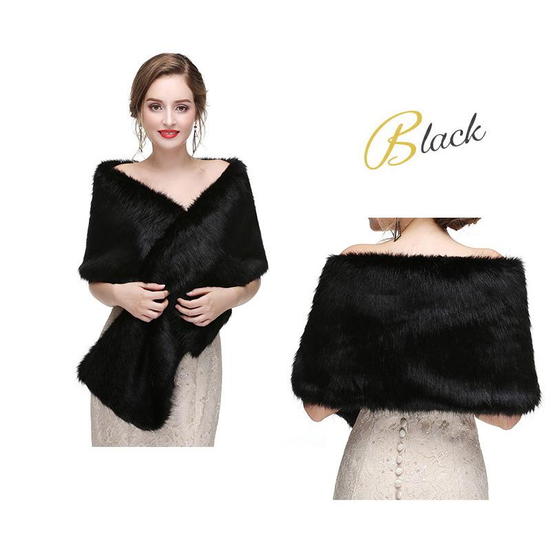 1Pc Cheongsam Winter Dress Accessories Warm Scarf Acrylic Wedding Dress Long Hair Fur Shawl Wedding Shawl