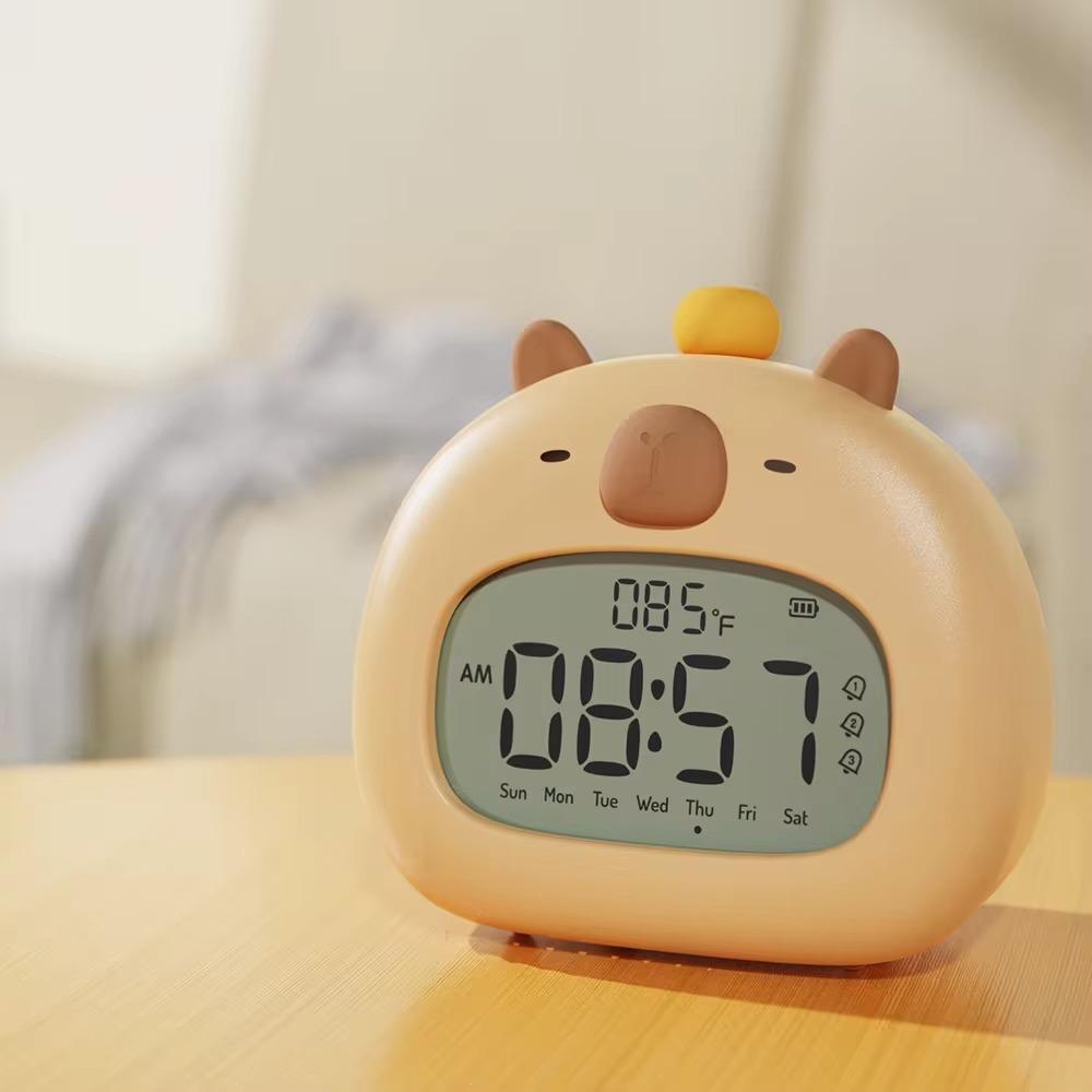 Cartoon LED Clock Capybara Nightlight New Temperature Display